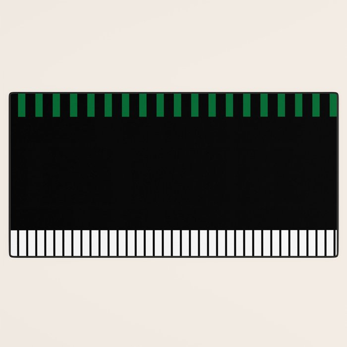 Colour Pop Stripes in Green - White and Black Desk Mat Gallery Image 3