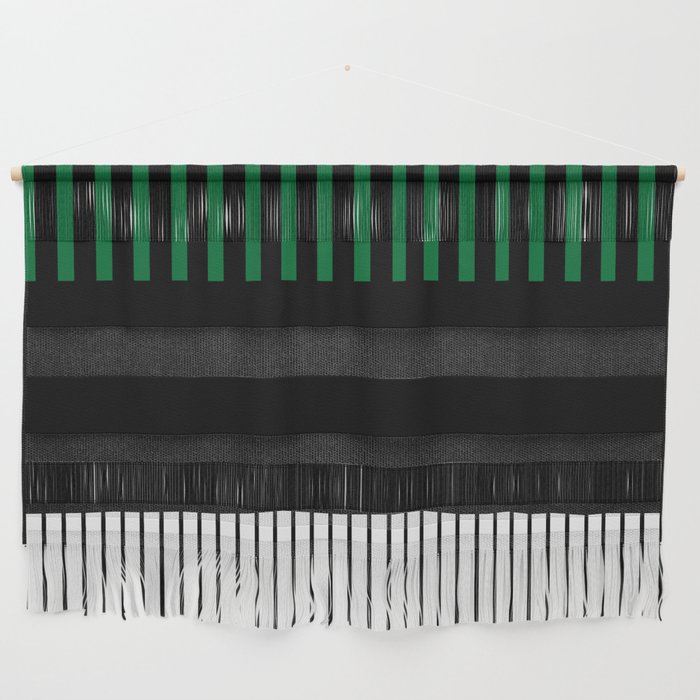 Colour Pop Stripes in Green - White and Black Wall Hanging Gallery Image 1