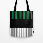 Colour Pop Stripes in Green - White and Black Tote Bag Gallery Image 1