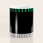 Colour Pop Stripes in Green - White and Black Coffee Mug Gallery Image 4