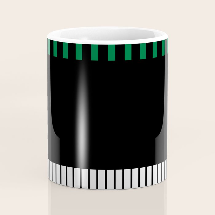 Colour Pop Stripes in Green - White and Black Coffee Mug Gallery Image 4