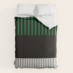 Colour Pop Stripes in Green - White and Black Duvet Cover Gallery Image 6