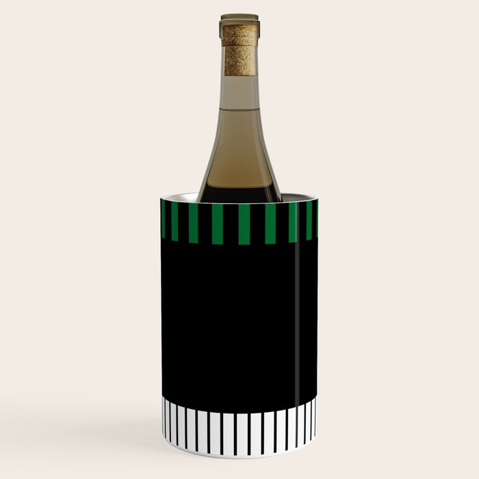 Colour Pop Stripes in Green - White and Black Wine Chiller Gallery Image 1