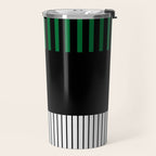 Colour Pop Stripes in Green - White and Black Travel Mug Gallery Image 2