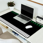 Colour Pop Stripes in Green - White and Black Desk Mat Gallery Image 2
