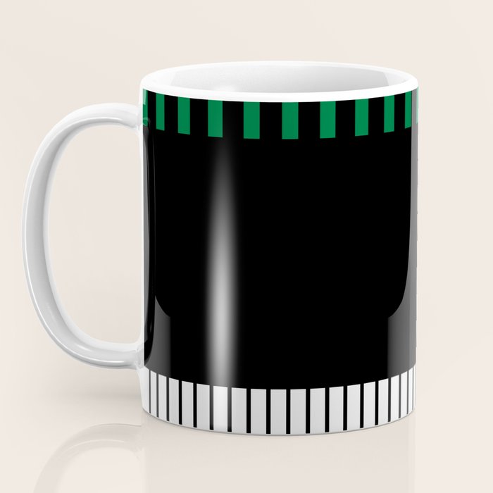 Colour Pop Stripes in Green - White and Black Coffee Mug Gallery Image 3
