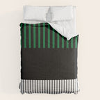 Colour Pop Stripes in Green - White and Black Comforter Gallery Image 6