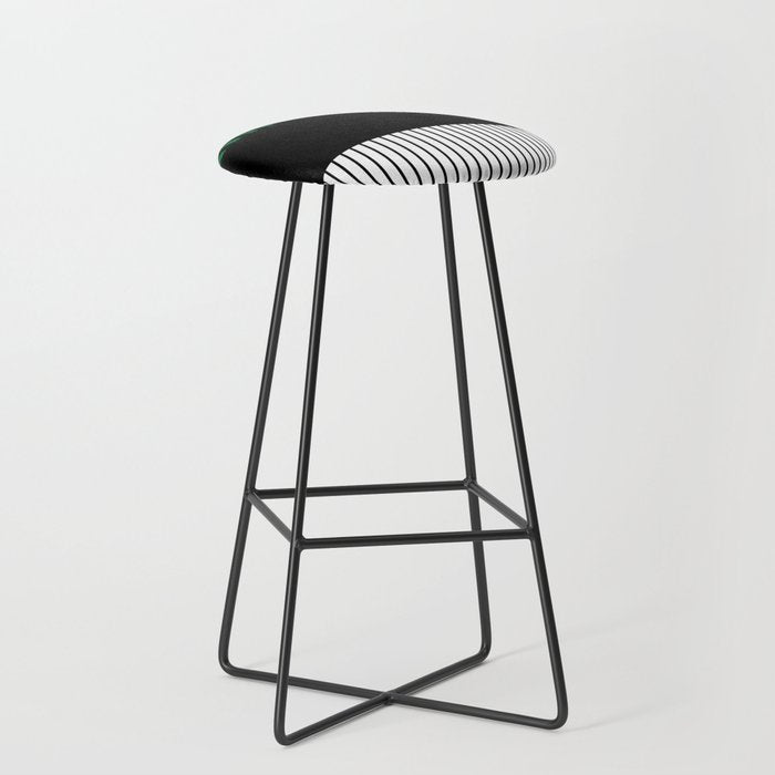 Colour Pop Stripes in Green - White and Black Stool Gallery Image 1