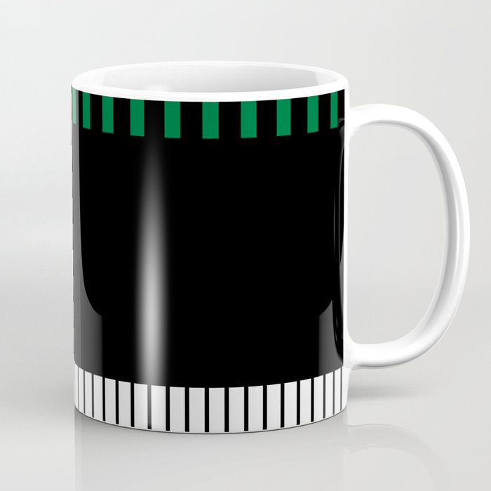 Colour Pop Stripes in Green - White and Black Coffee Mug Gallery Image 1