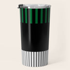 Colour Pop Stripes in Green - White and Black Travel Mug Gallery Image 3