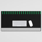 Colour Pop Stripes in Green - White and Black Desk Mat Gallery Image 1