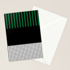 Colour Pop Stripes in Green - White and Black Stationery Card Gallery Image 2