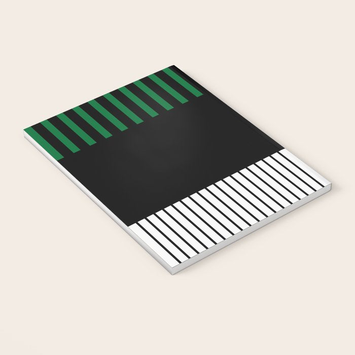 Colour Pop Stripes in Green - White and Black Notebook Gallery Image 3