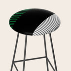 Colour Pop Stripes in Green - White and Black Stool Gallery Image 2