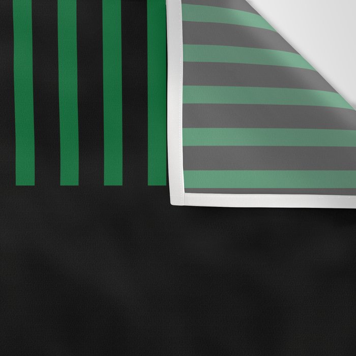 Colour Pop Stripes in Green - White and Black Wall Tapestry Gallery Image 3