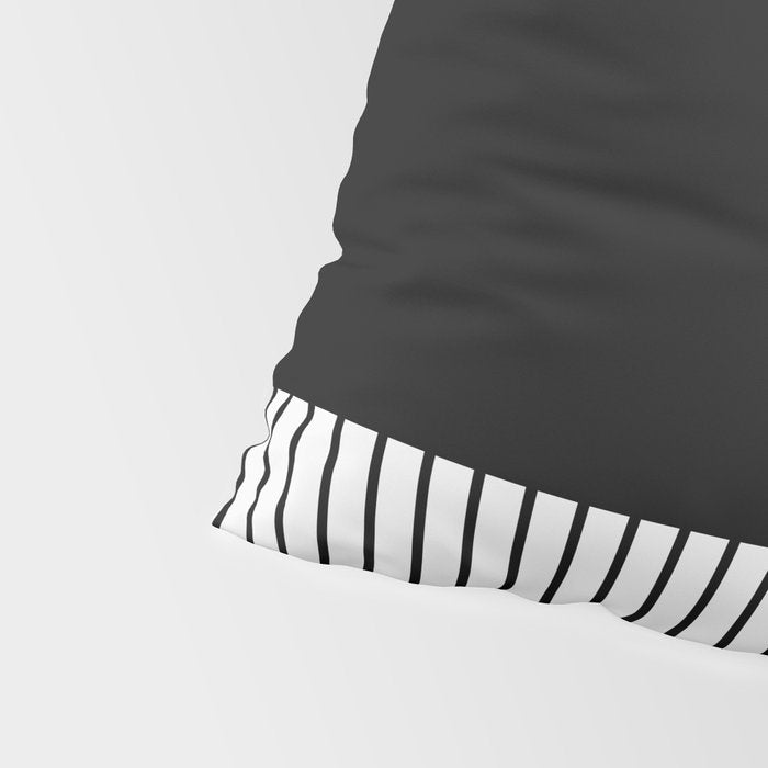 Colour Pop Stripes in Green - White and Black Pillow Sham Gallery Image 4
