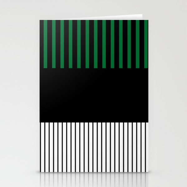 Colour Pop Stripes in Green - White and Black Stationery Card Gallery Image 2