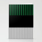 Colour Pop Stripes in Green - White and Black Stationery Card Gallery Image 2