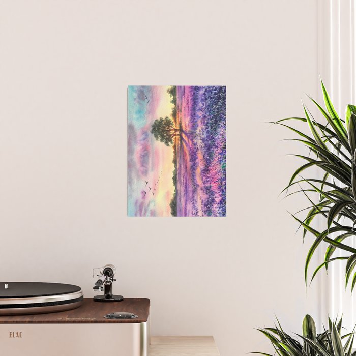 Provence Lavender Field at Sunset Poster Gallery Image 2