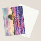 Provence Lavender Field at Sunset Stationery Card Gallery Image 2