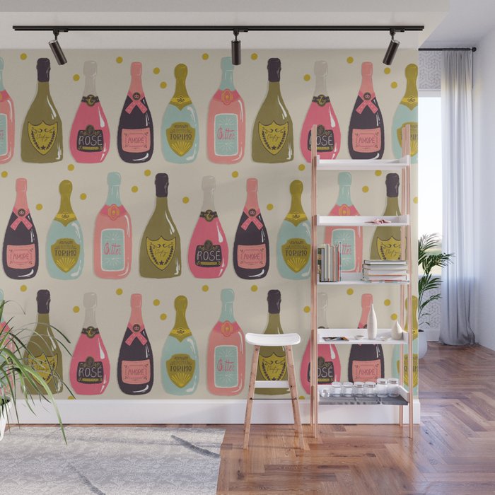 Champagne Cheers Wall Mural Gallery Image 1