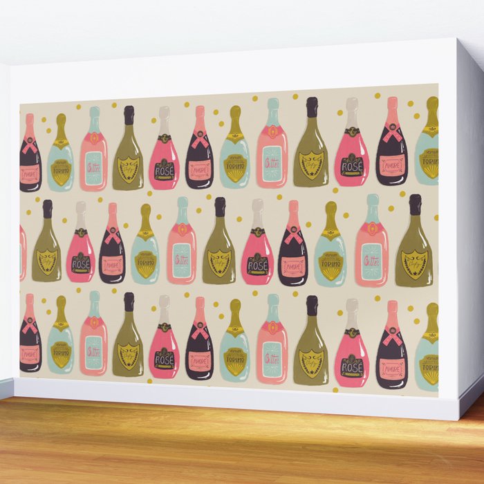 Champagne Cheers Wall Mural Gallery Image 2