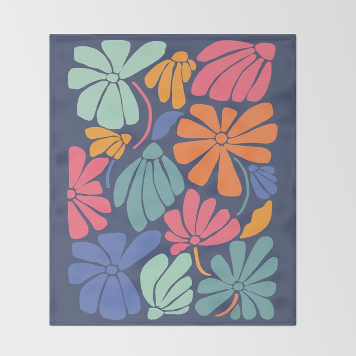 Superbloom - midnight  Throw Blanket Gallery Image 2