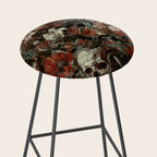 Skull and Floral Pattern Stool Gallery Image 2