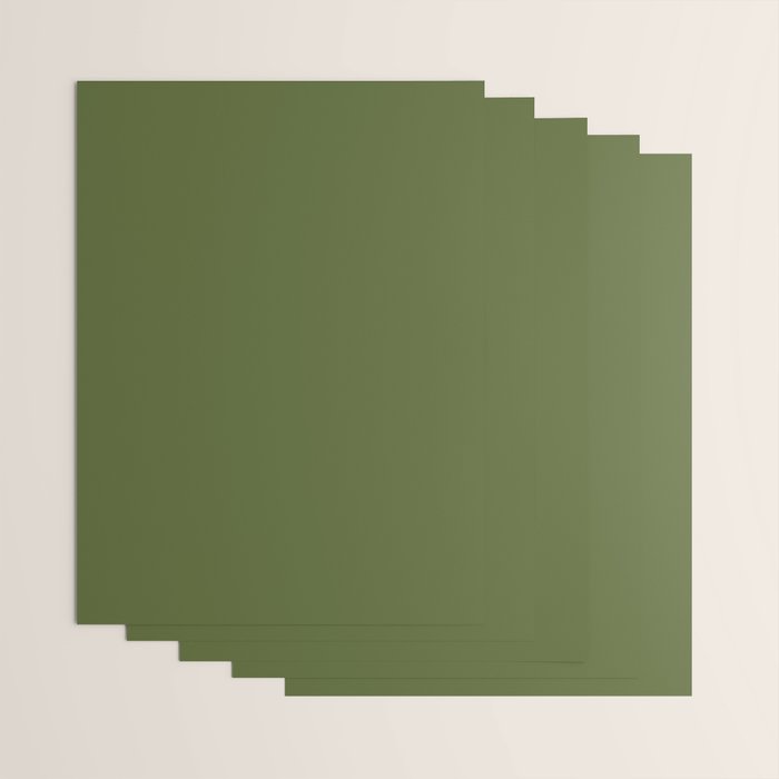 Olive Green Solid Color Wrapping Paper Gallery Image 3