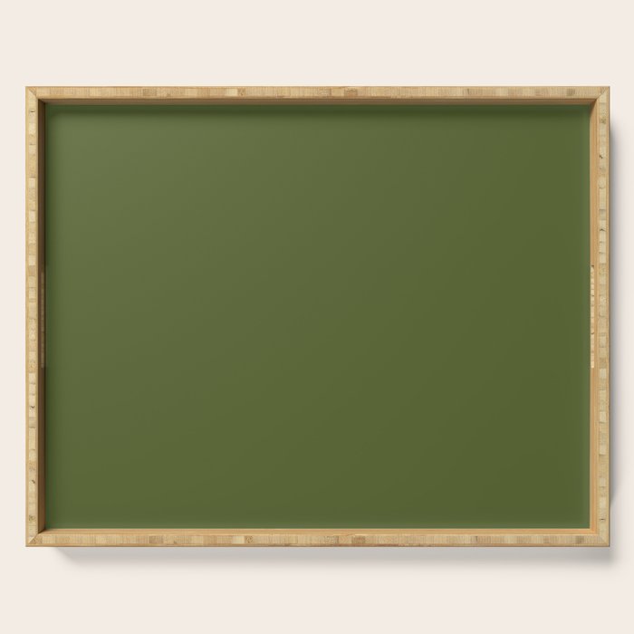 Olive Green Solid Color Serving Tray Gallery Image 1