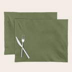 Olive Green Solid Color Placemat Gallery Image 1