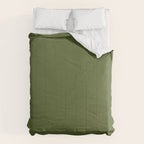 Olive Green Solid Color Comforter Gallery Image 6