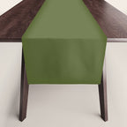 Olive Green Solid Color Table Runner Gallery Image 1