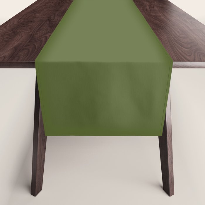 Olive Green Solid Color Table Runner Gallery Image 1