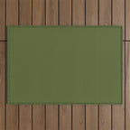 Olive Green Solid Color Outdoor Rug Gallery Image 1