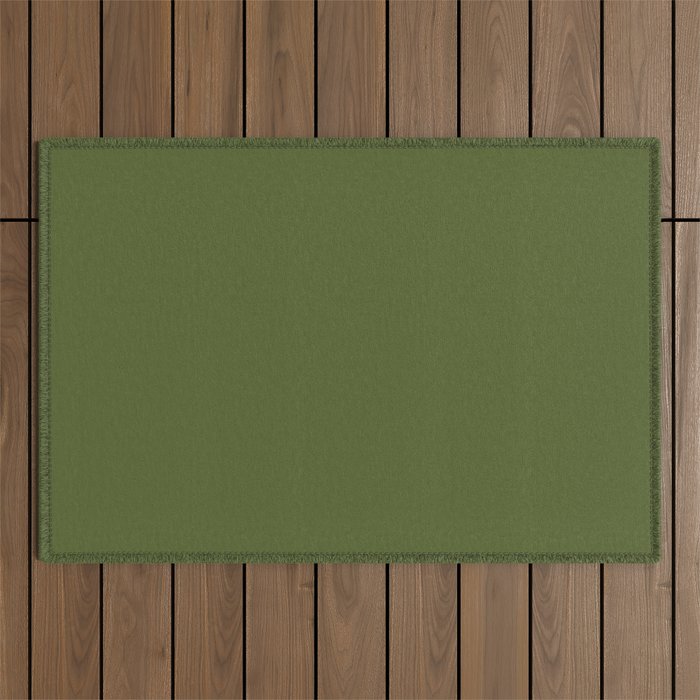 Olive Green Solid Color Outdoor Rug Gallery Image 1