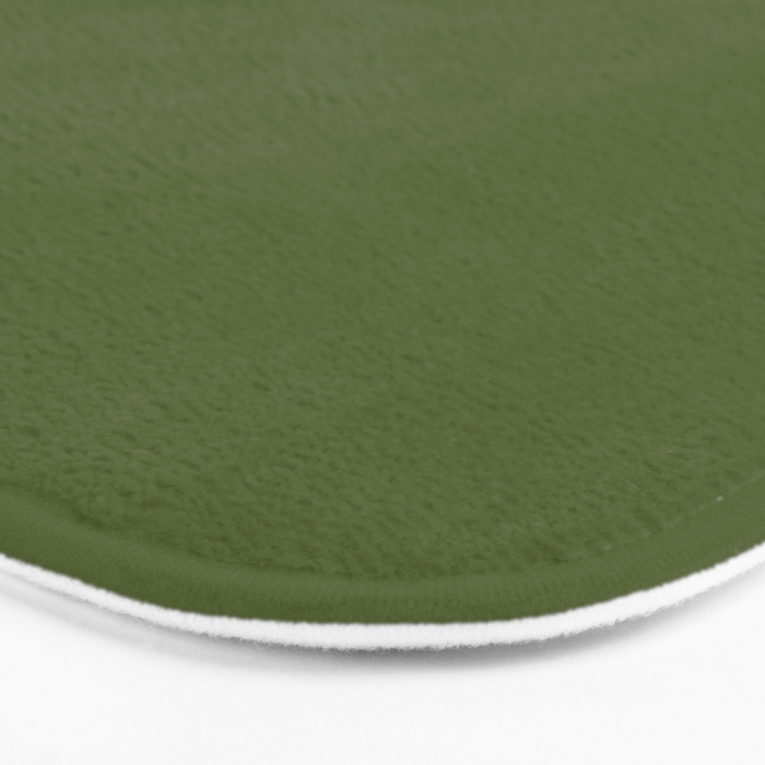 Olive Green Solid Color Bath Mat Gallery Image 3