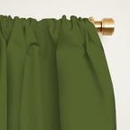 Olive Green Solid Color Window Curtain Gallery Image 2