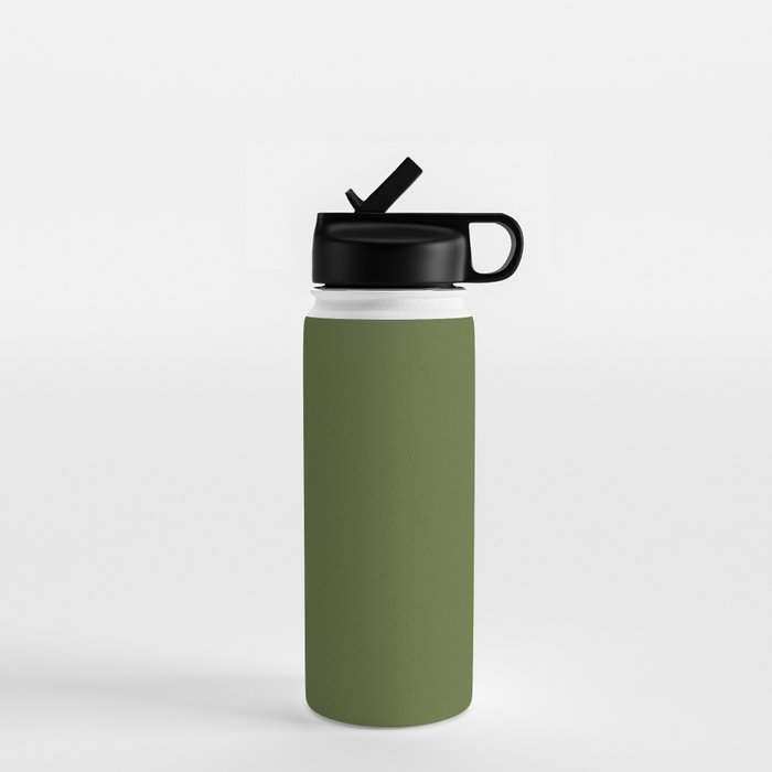 Olive Green Solid Color Water Bottle Gallery Image 1