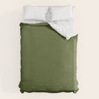 Olive Green Solid Color Duvet Cover Gallery Image 6