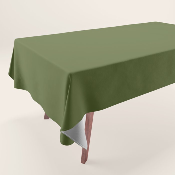 Olive Green Solid Color Tablecloth Gallery Image 1