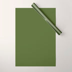 Olive Green Solid Color Wrapping Paper Gallery Image 1