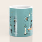 Mid Century Kitty Mishchief - w/ Orange ©studioxtine Coffee Mug Gallery Image 4