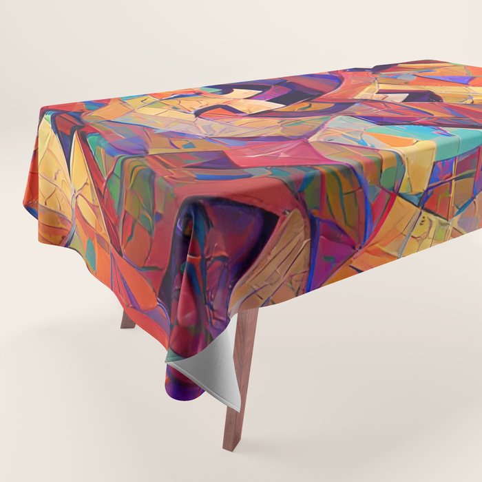 Colorful Distorted Squares Tablecloth Gallery Image 1