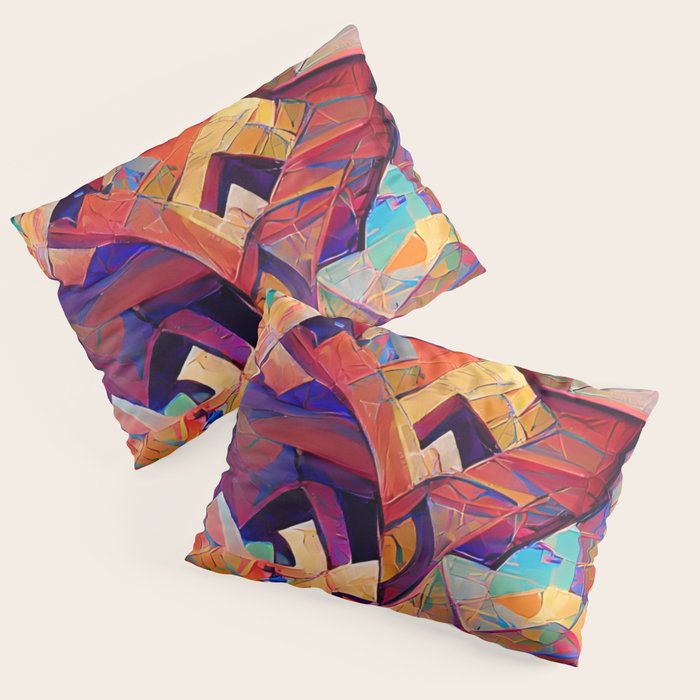 Colorful Distorted Squares Pillow Sham Gallery Image 3