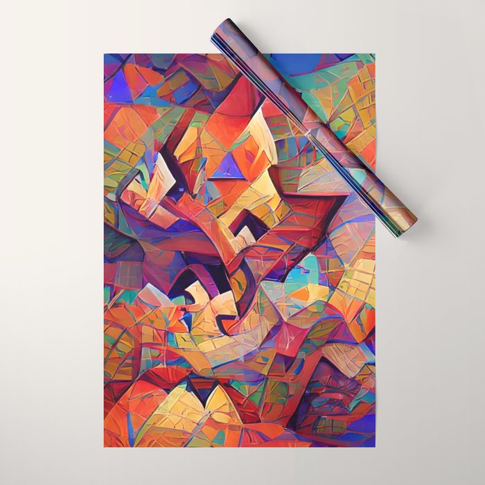 Colorful Distorted Squares Wrapping Paper Gallery Image 1