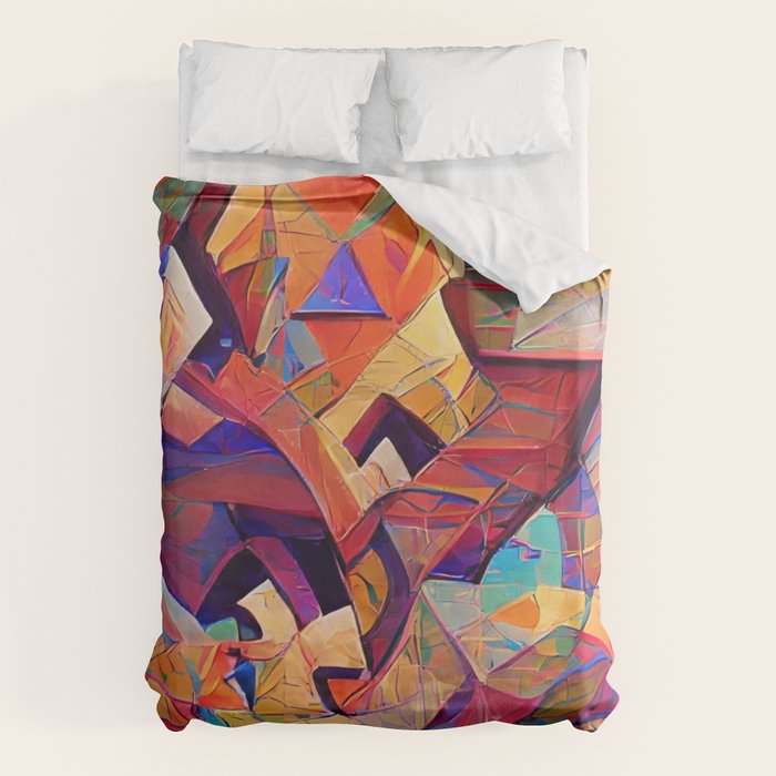 Colorful Distorted Squares Duvet Cover Gallery Image 1