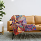 Colorful Distorted Squares Throw Blanket Gallery Image 1