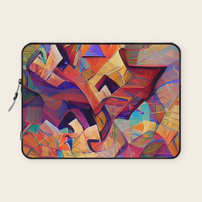 Colorful Distorted Squares Laptop Sleeve Gallery Image 1