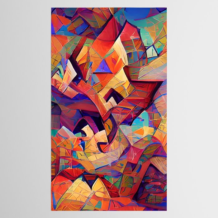 Colorful Distorted Squares Tablecloth Gallery Image 2